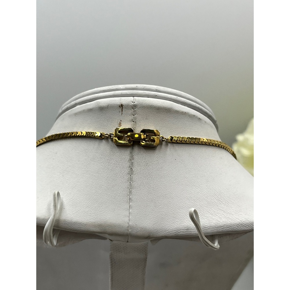 Givenchy Designer Vintage Herringbone Gold Plated Long chain 23" Necklace - Picture 7 of 16